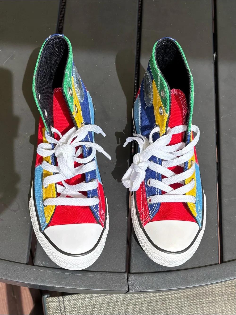 Converse Chuck Taylor All Star High Top Multicolor Patchwork Youth 3 NWOB